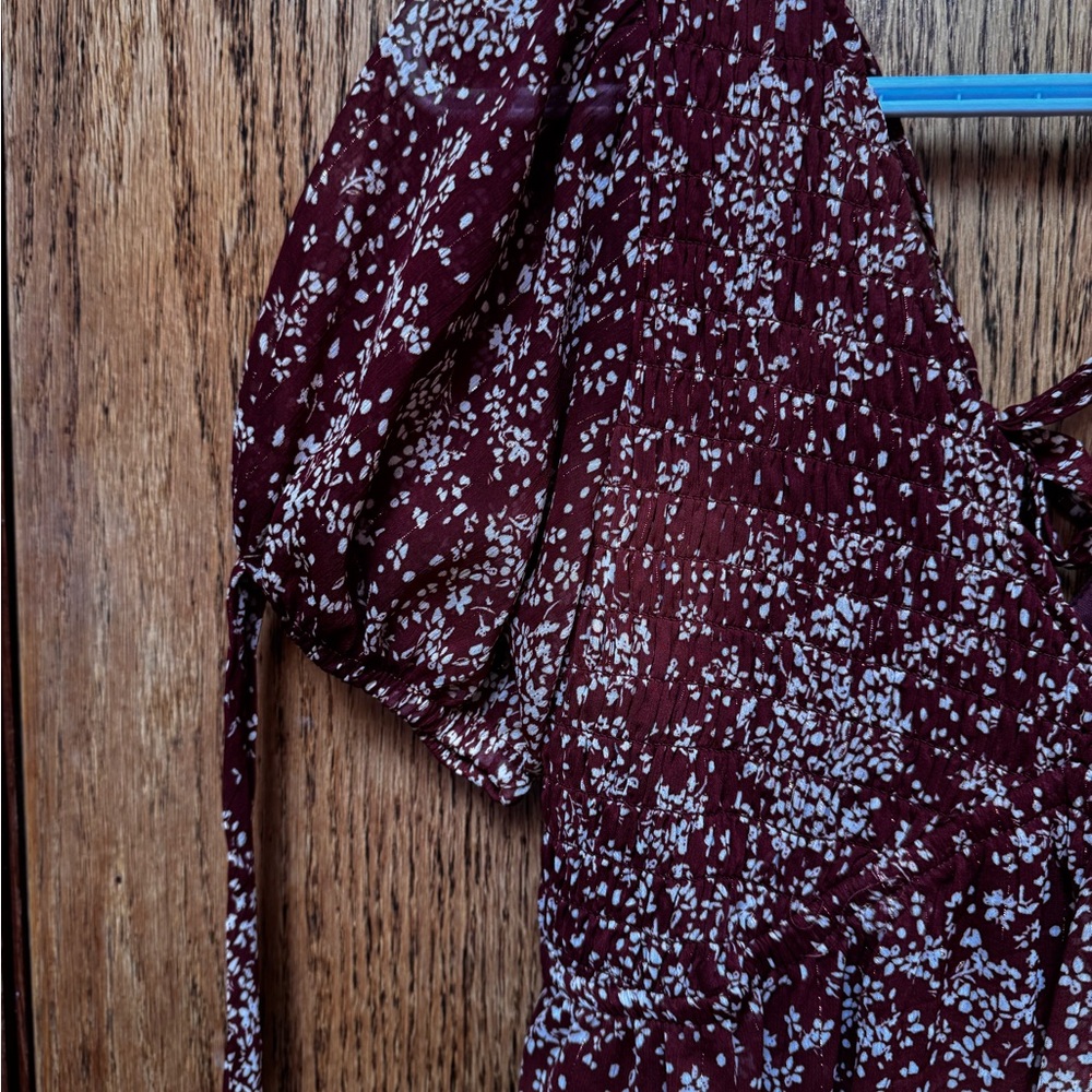 Floral Burgundy Dress - Picture 3 of 4